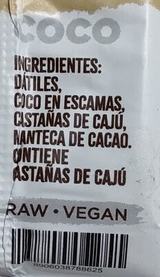 Laddubar barra vegana de coco sin tacc
