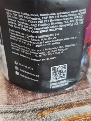 Cuarto Creciente mermelada dietética de frutos rojos