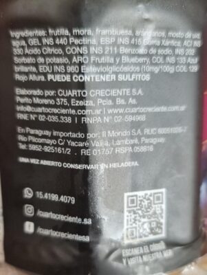Cuarto Creciente mermelada dietética de frutos rojos