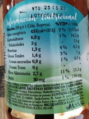 Trini manjar de leche sin gluten