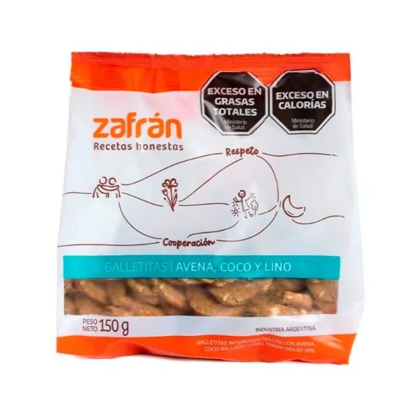 Zafrán galletitas de avena coco y lino