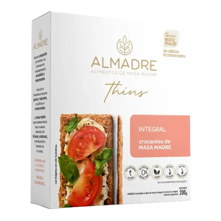 Almadre thins galletas de masa madre integral