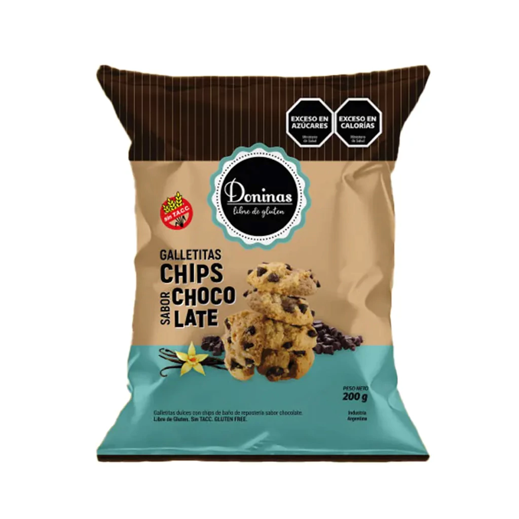 Doninas galletitas chip sabor chocolate