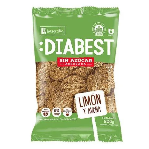 Integralia galletitas integrales de avena y limon
