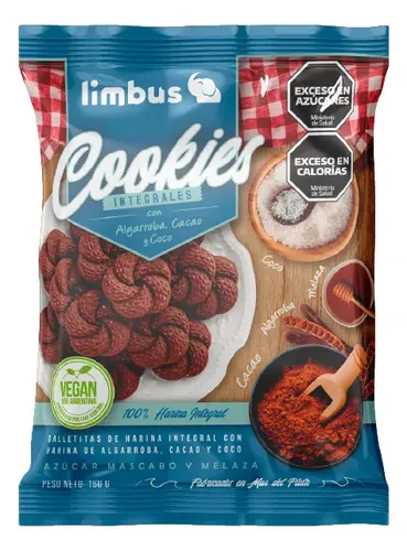 Limbus cookies integrales veganas de algarroba, cacao y coco