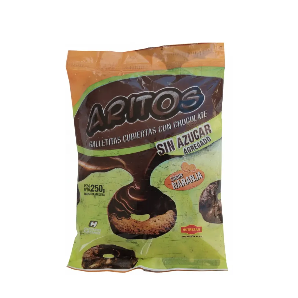 Nutresan aritos bañados sabor naranja sin azúcar agregada