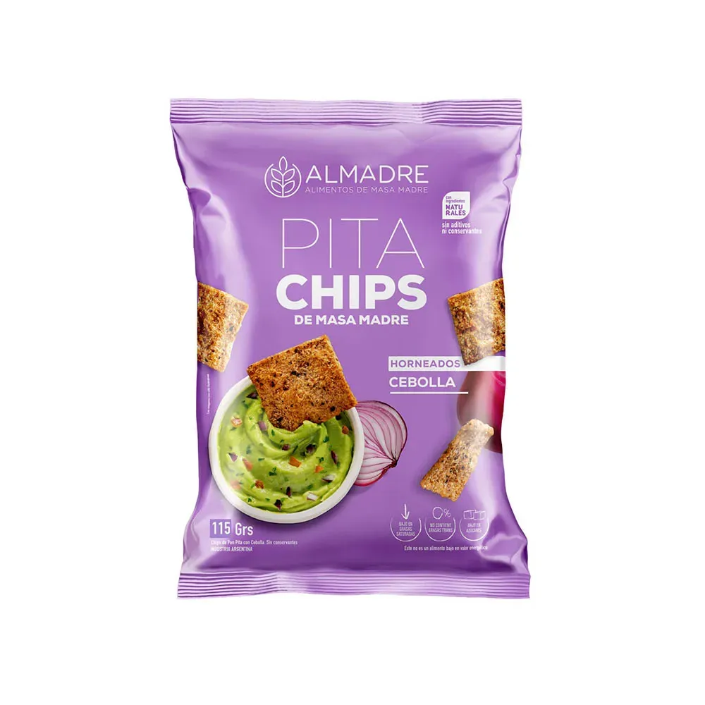 Almadre Pitachips de masa madre sabor cebolla
