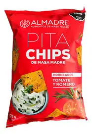 Almadre Pitachips de masa madre sabor tomate y romero