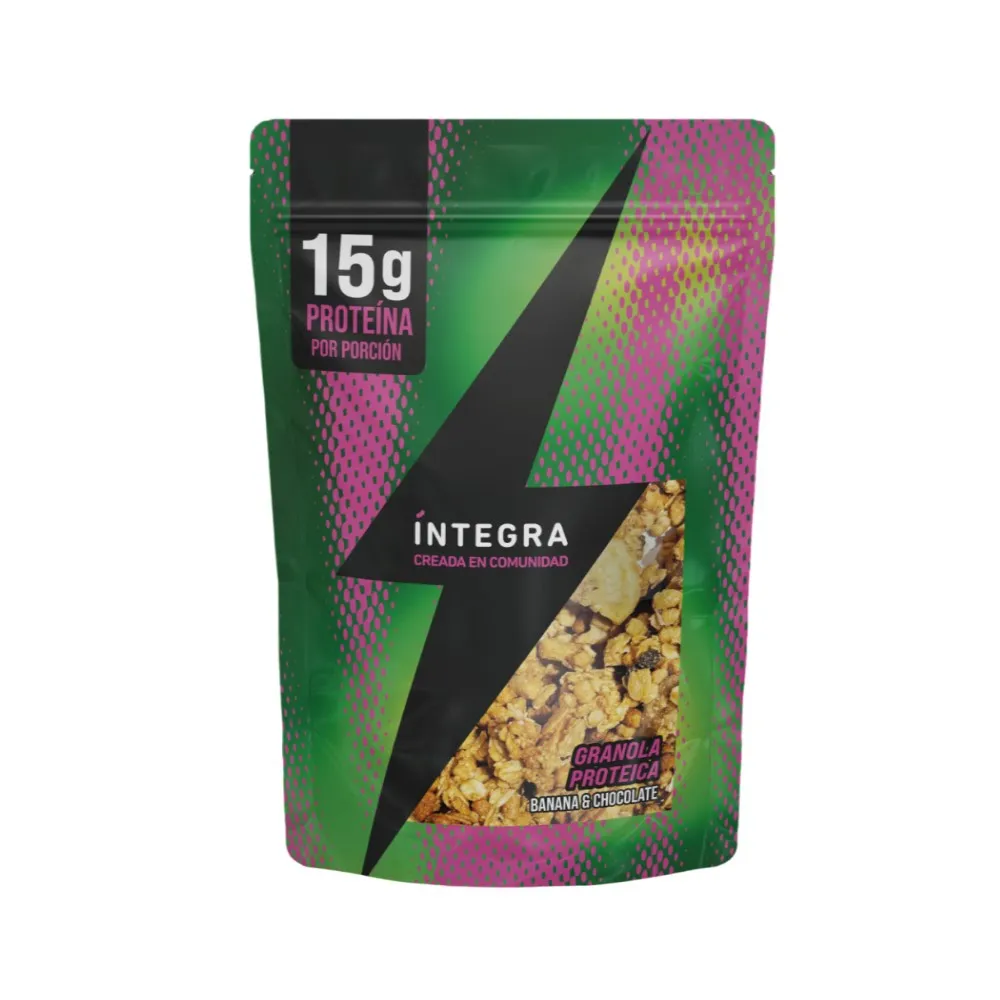 Integra granola proteica 15g proteína, banana y chocolate 250g