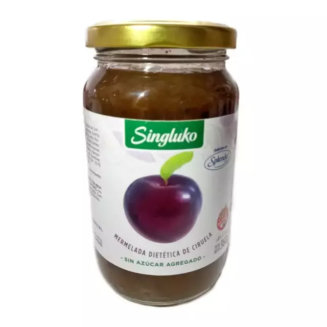 Singluko mermelada dietética con Stevia de ciruelas libre de gluten