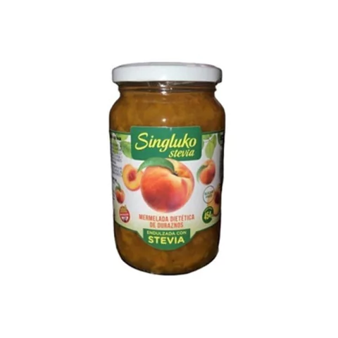 Singluko mermelada dietética con Stevia de durazno libre de gluten