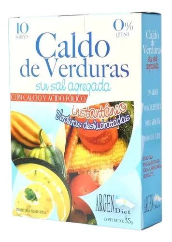 Argendiet caldo de verduras sin sodio X10 sobres