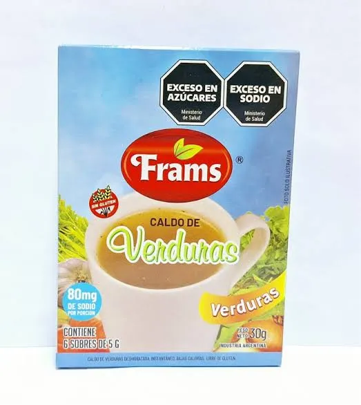 Frams caldo de verduras 80mg sodio x6 sobres