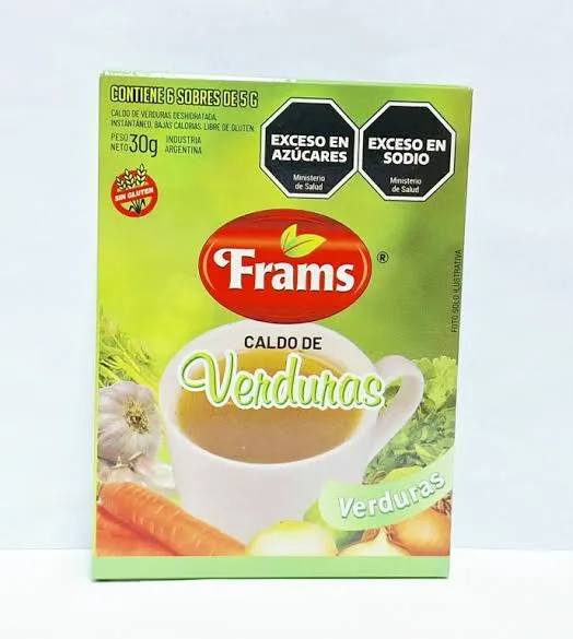 Frams caldo de verduras con sal x6 sobres