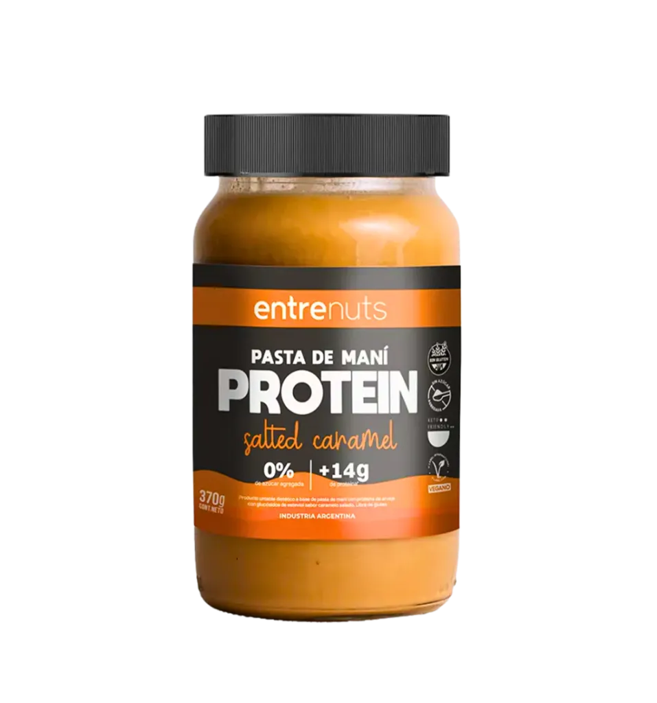 Entrenuts pasta de maní proteica con caramelo 370g