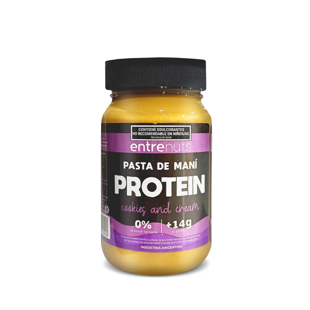 Entrenuts pasta de maní proteica con cookies y crema 370g