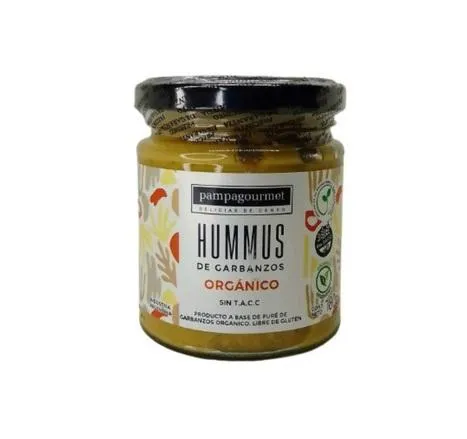 Pampagourmet hummus de garbanzos organico sin tacc