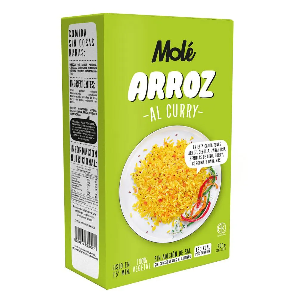Mole arroz al curry sin tacc
