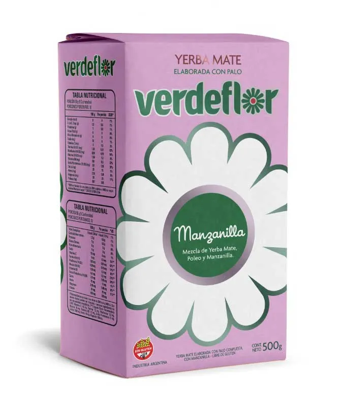 Verde Flor yerba mate con manzanilla sin TACC 500g