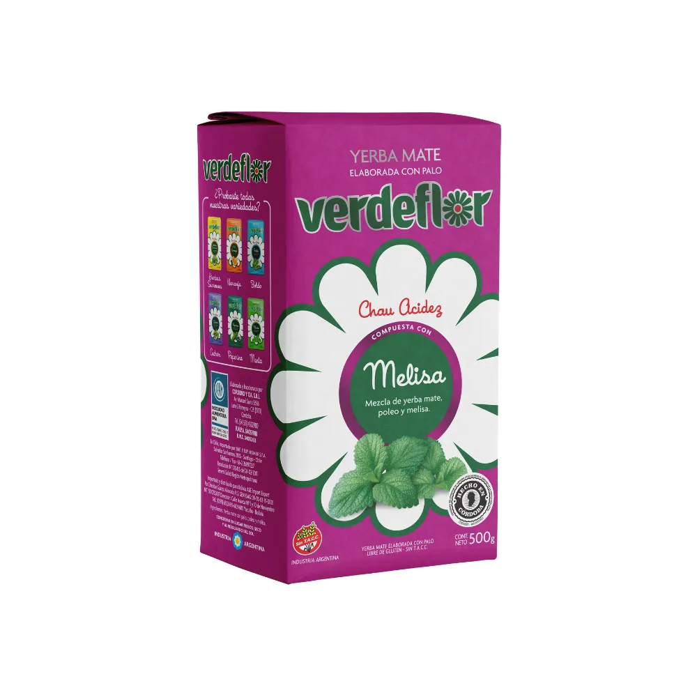 Verde Flor yerba mate con melisa sin TACC 500g