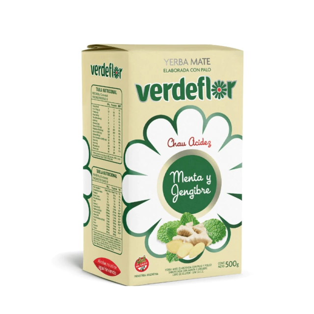 Verde Flor yerba mate con menta y jengibre sin TACC 500g