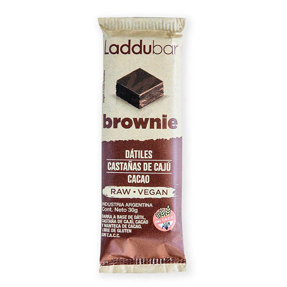 Laddubar barra vegana de brownie sin tacc