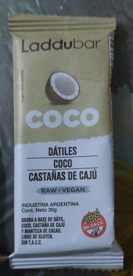 Laddubar barra vegana de coco sin tacc