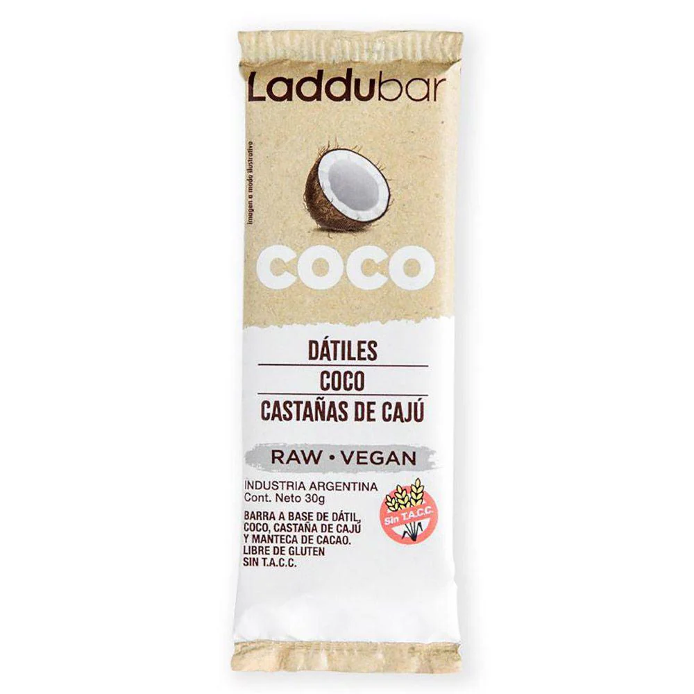 Laddubar barra vegana de coco sin tacc