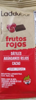 Laddubar barra vegana de frutos rojos sin tacc