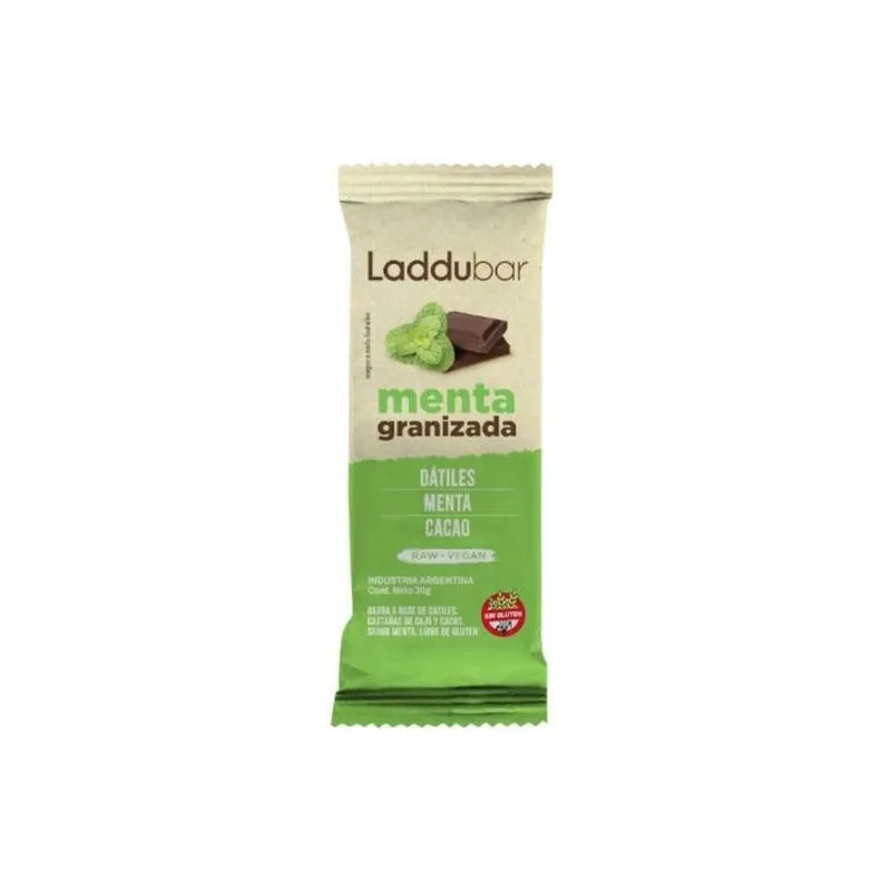 Laddubar barra vegana de menta granizada sin tacc