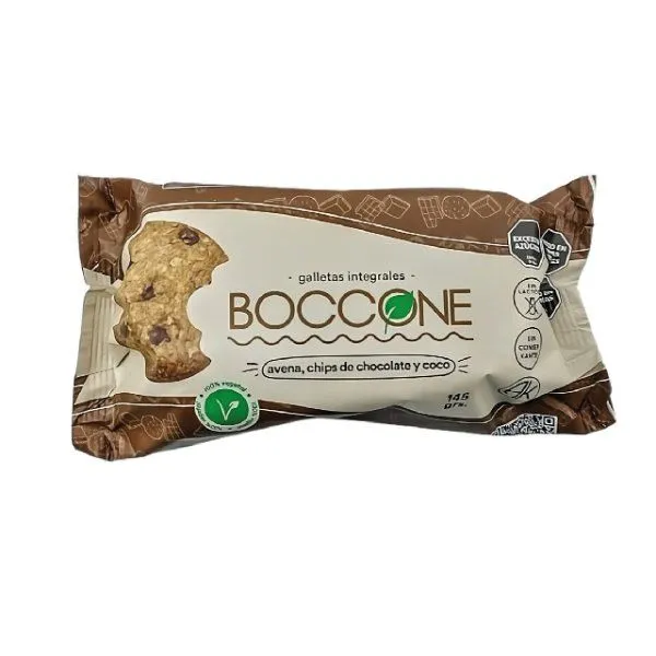 Boccone galletitas integrales de avena, chips de chocolate y coco