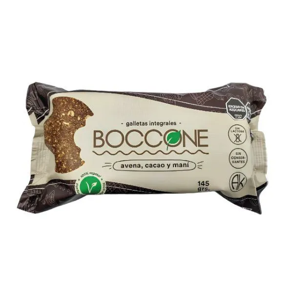 Boccone galletitas integrales de avena, cacao y maní