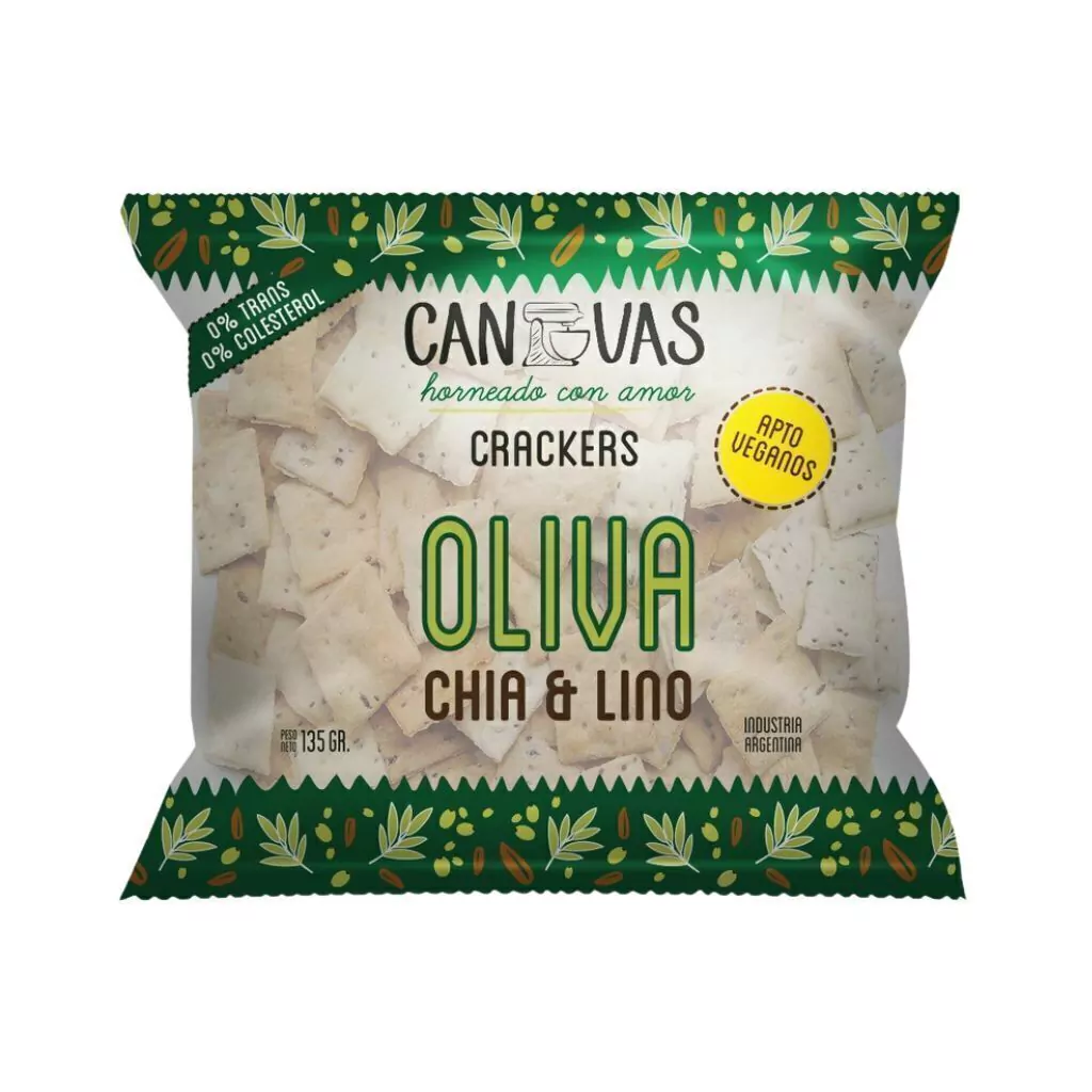 Canvas galletitas veganas de oliva, chía y lino