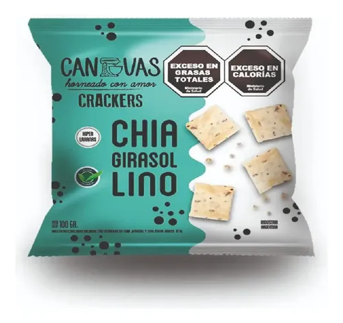Canvas galletitas veganas de chía, girasol y lino
