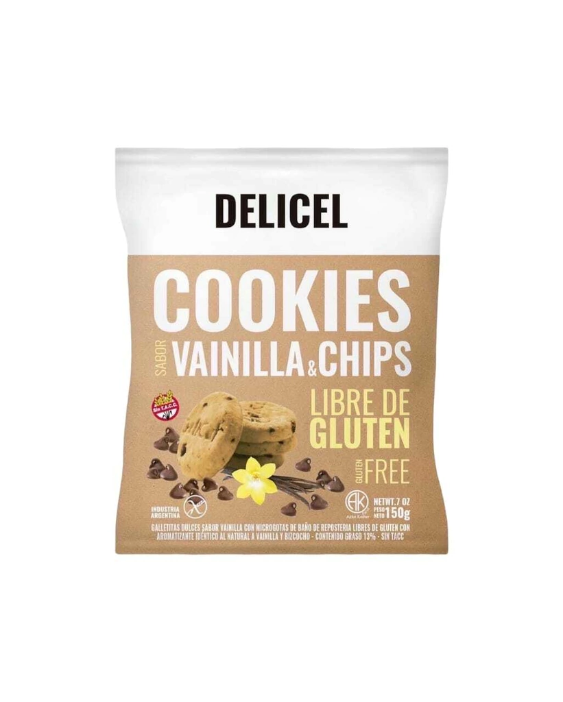 Delicel cookies sabor  vainilla y chips