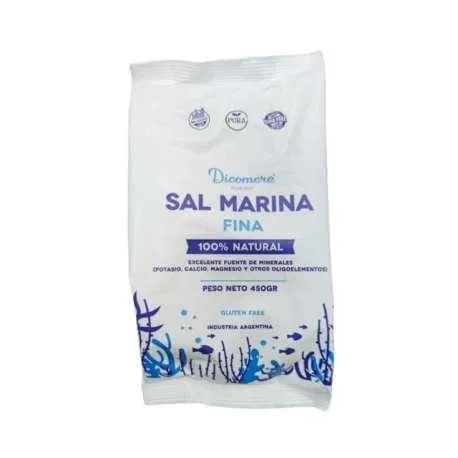 Dicomere sal marina gruesa natural libre de gluten 450g