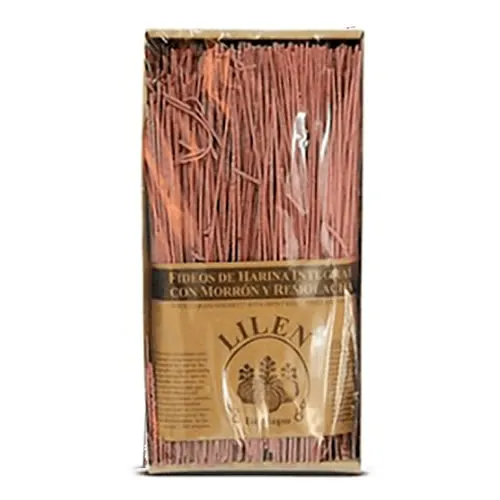 Lilen fideos de harina integral morrón y remolacha