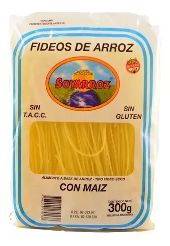 Soyarroz fideos de arroz maíz sin gluten