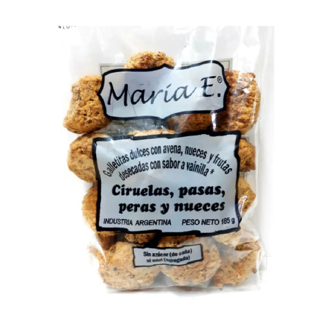 Maria E galletitas dulces ciruelas, pasas, peras y nueces