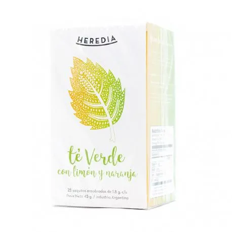 Heredia té verde con limon y naranja
