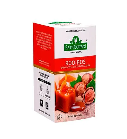 Saint Gottard té roiboos caramel y avellana x20 saquitos