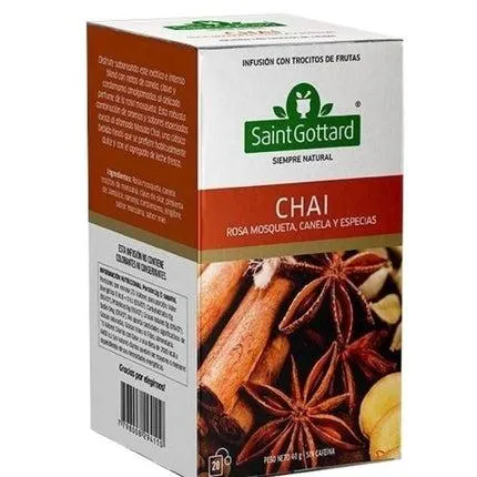 Saint Gottard té chai rosa mosqueta, canela y especias x20 saquitos