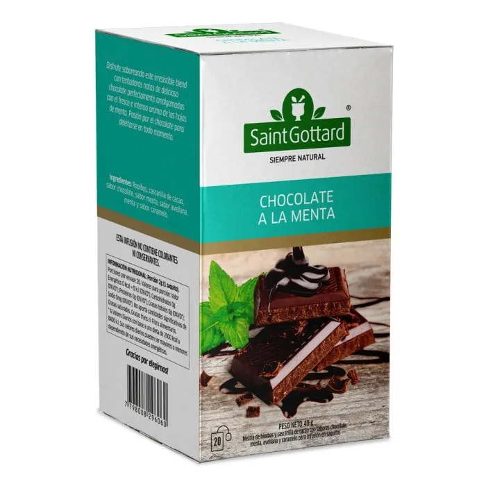 Saint Gottard té chocolate a la menta x20 saquitos