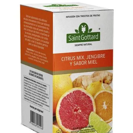 Saint Gottard té citrus mix, jengibre sabor miel x20 saquitos
