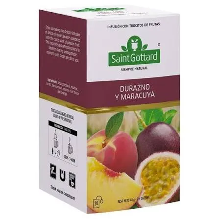 Saint Gottard té durazno y maracuya x20 saquitos