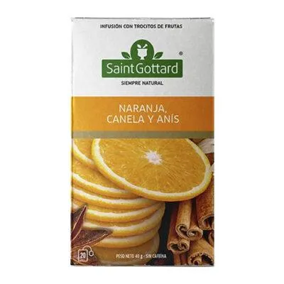 Saint Gottard té frutilla durazno y naranja x20 saquitos