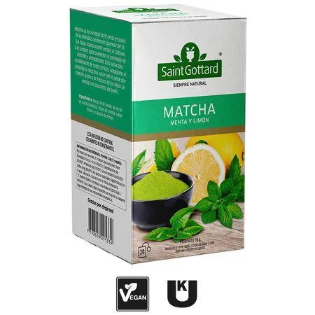 Saint Gottard té matcha, menta y limon x20 saquitos