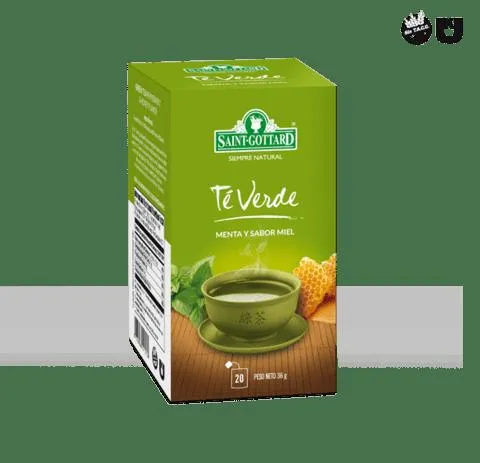 Saint Gottard té verde con menta sabor miel x20 saquitos