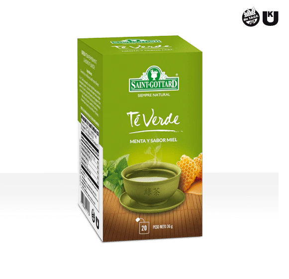Saint Gottard té verde con menta sabor miel x20 saquitos
