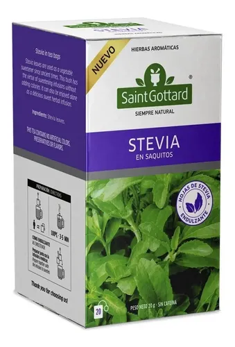 Saint Gottard té stevia endulzante natural x20 saquitos